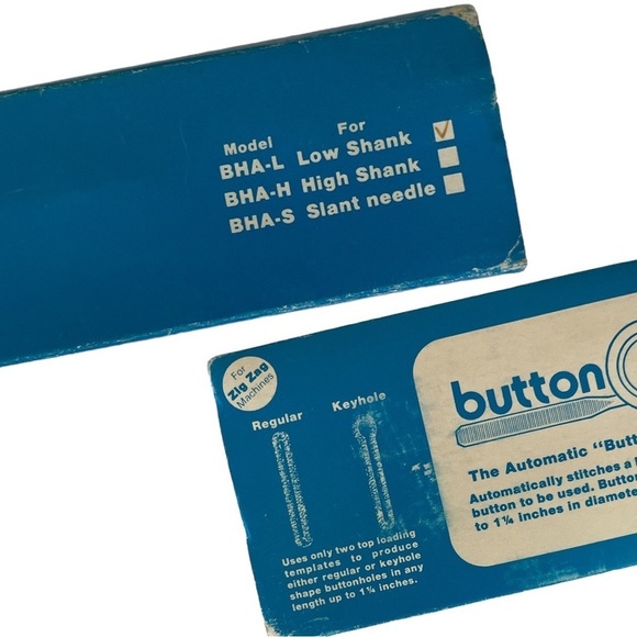 Button Matic BHA-L Low Shank Automatic Button Matcher Buttonholer ZigZag Machine - Picture 4 of 4